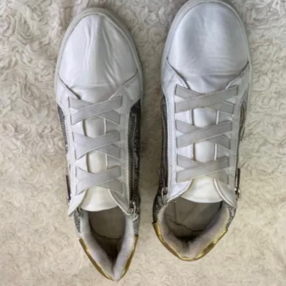 Report Logan Sneakers Snakeskin Metallic Gold women’s size 9 Zippered - Picture 6 of 8